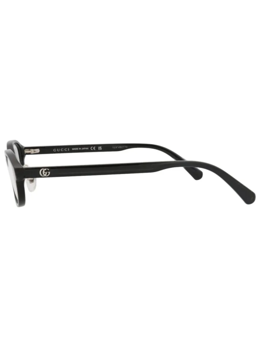 New Gucci Women's Eyeglasses Round Oval Recycled Acetate Frame Black Black
